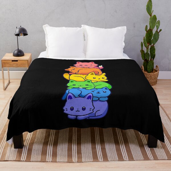 Item preview, Gay Pride Cat LGBT Kawaii Cats Pile Cute Anime Rainbow Flag designed and sold by GardNewerd.