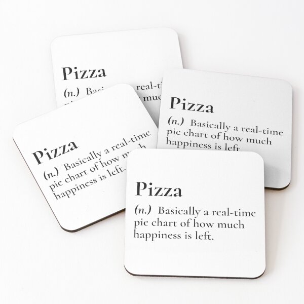 Item preview, Pizza Meaning Real Time Pie Chart Happiness Black designed and sold by Sour Soul.