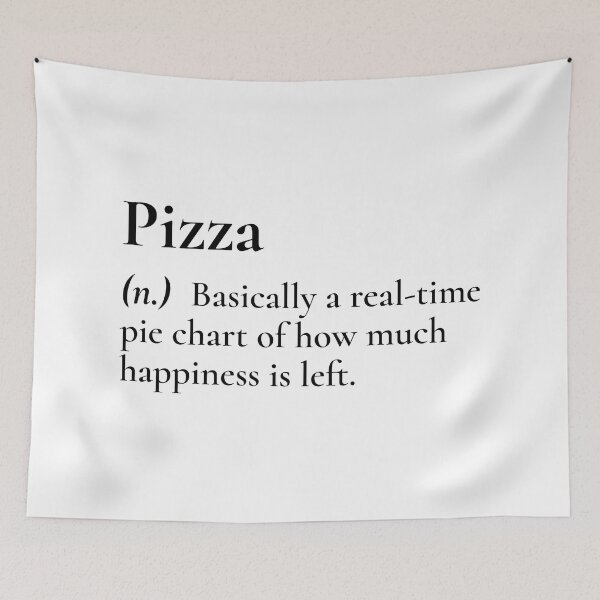 Item preview, Pizza Meaning Real Time Pie Chart Happiness Black designed and sold by Sour Soul.