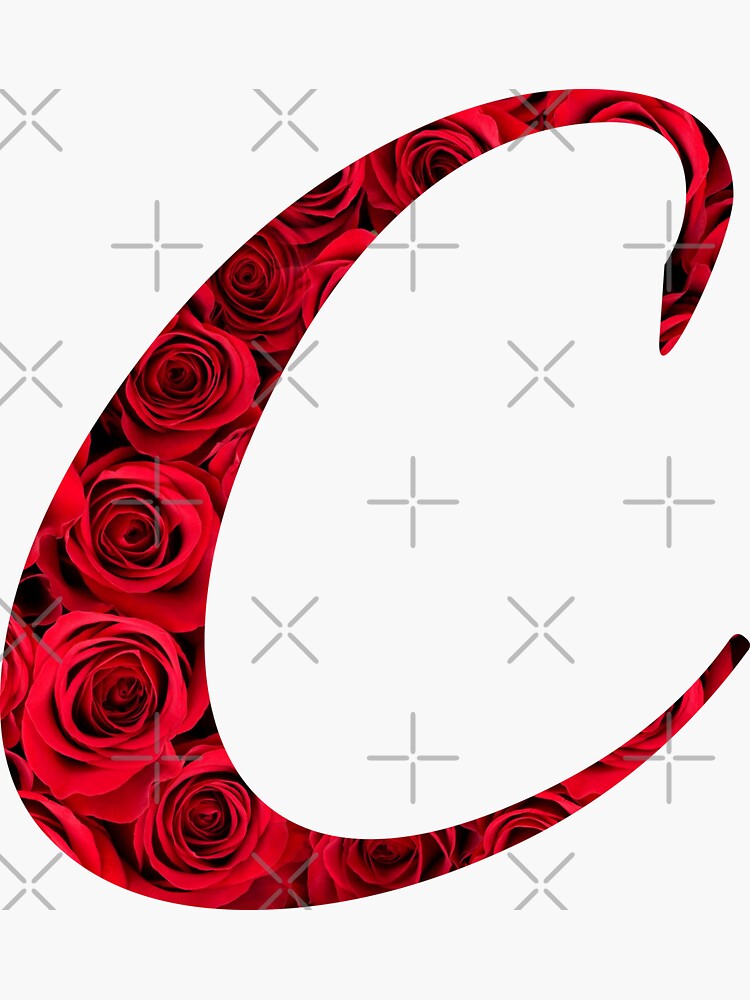 "Letter C Red Rose" Sticker for Sale by mozartdesign Redbubble