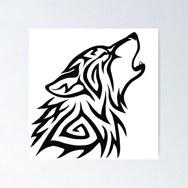 Item preview, Tribal Wolf Howl designed and sold by Hareguizer.