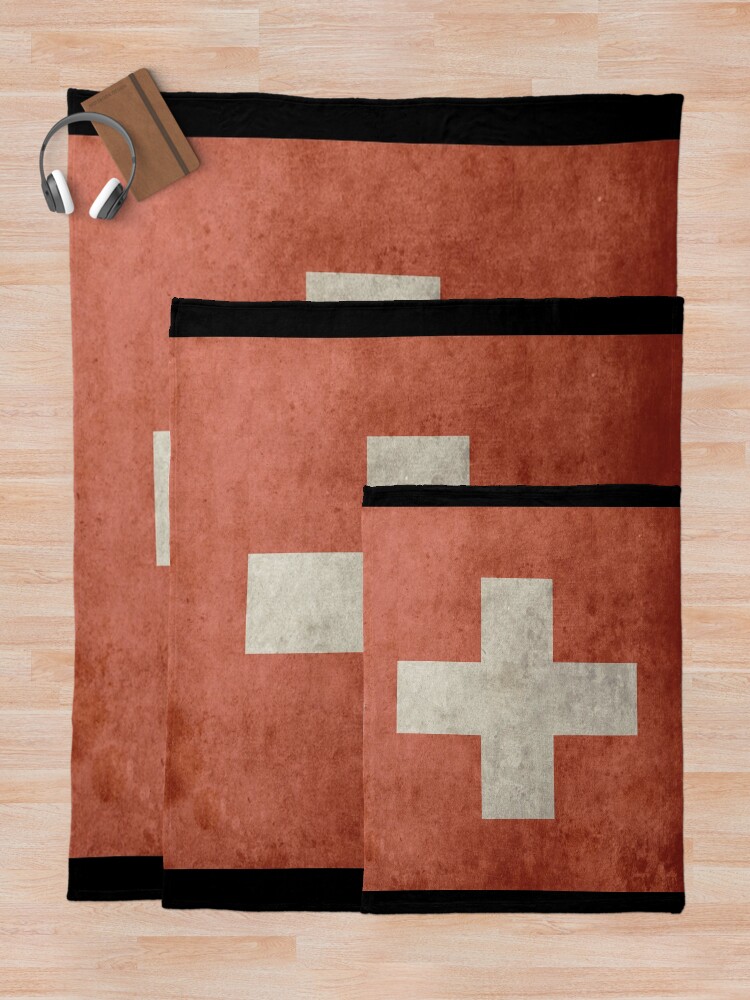 Alternate view of Grunge Swiss Flag Throw Blanket