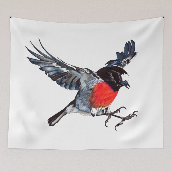 Item preview, Mr Scarlet Robin in flight with claws designed and sold by DingbatDesigns.
