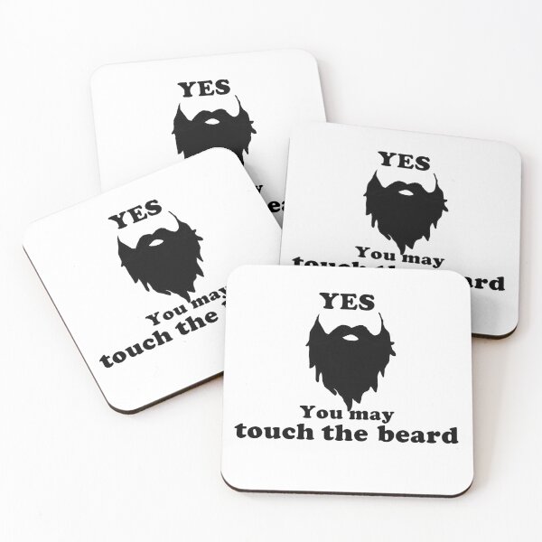 Item preview, Yes, You May Touch the Beard!  Black text with beard silhouette designed and sold by MountMercantile.