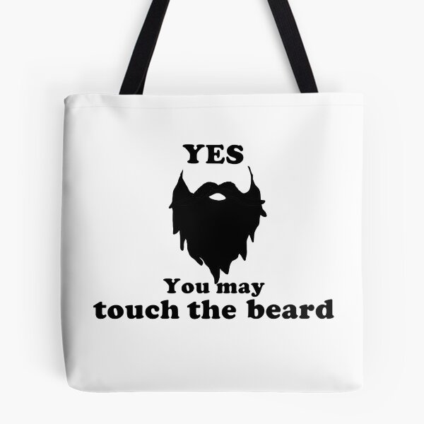 Item preview, Yes, You May Touch the Beard!  Black text with beard silhouette designed and sold by MountMercantile.