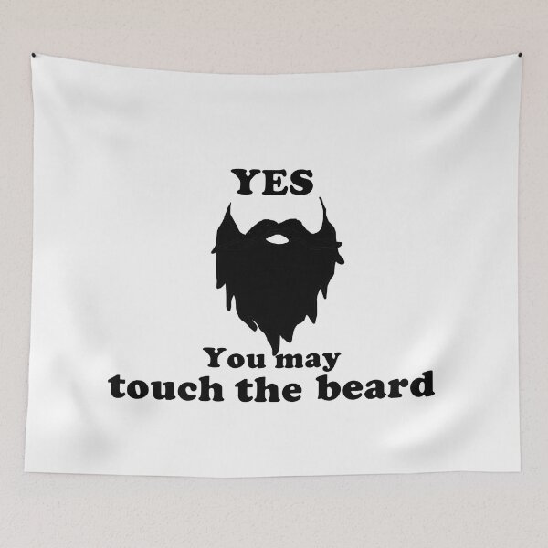 Item preview, Yes, You May Touch the Beard!  Black text with beard silhouette designed and sold by MountMercantile.
