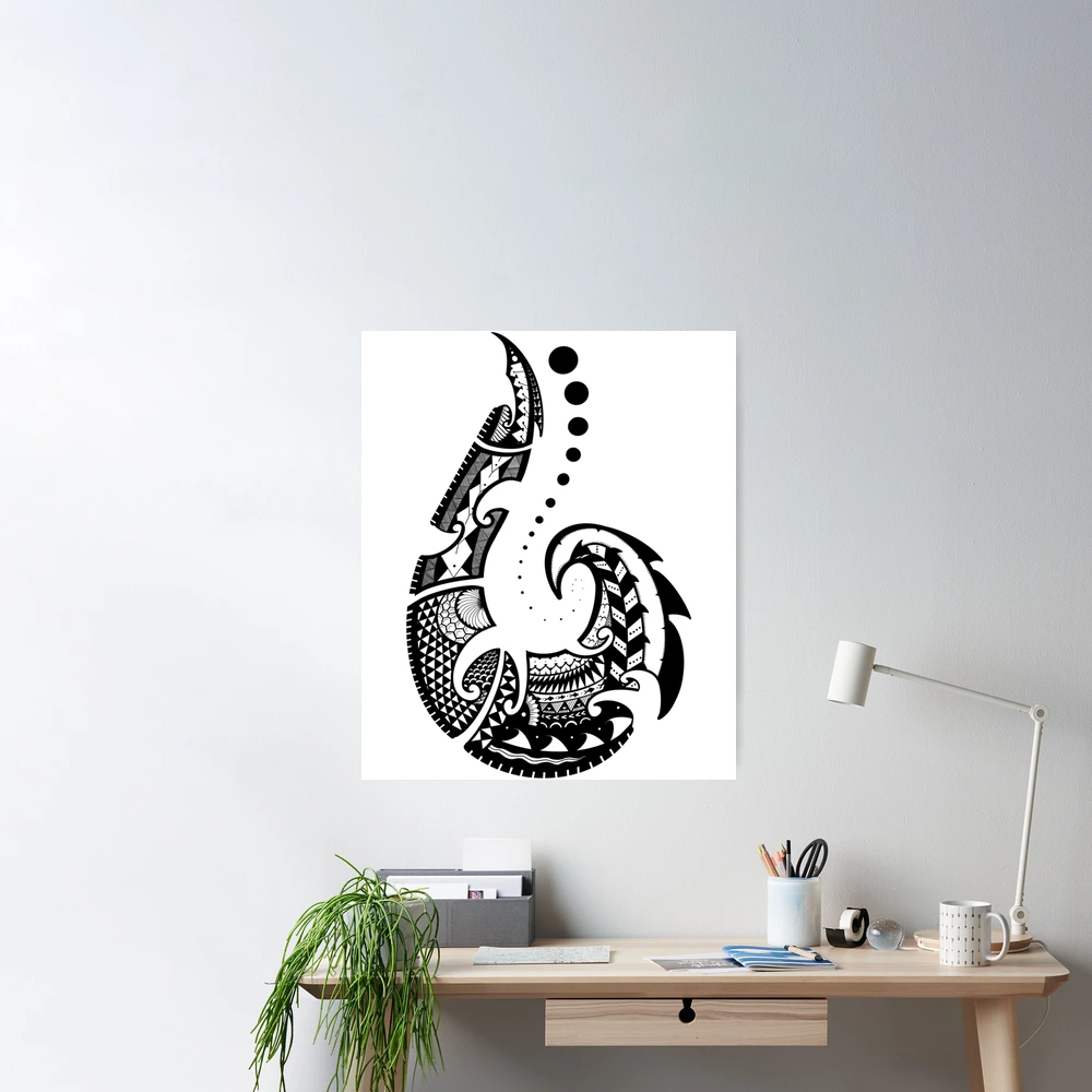 Tribal Fish Hook by The Tribal Korner  Poster for Sale by AshleyPaigeC