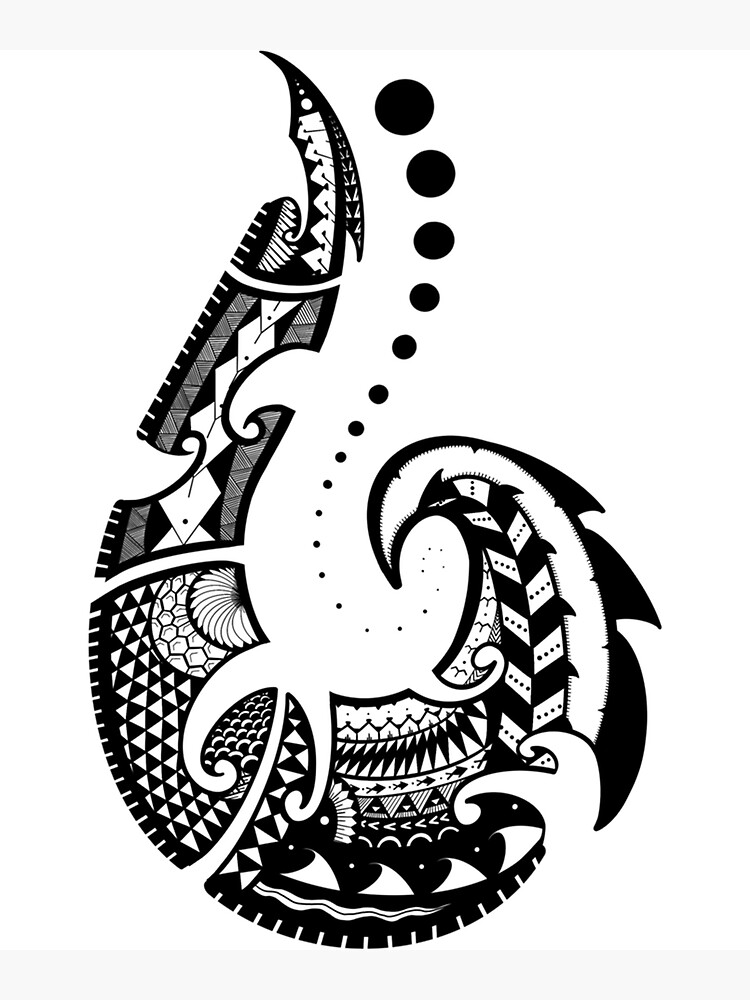 Tribal Fish Hook by The Tribal Korner  Art Print for Sale by AshleyPaigeC