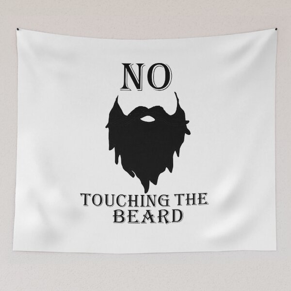 Item preview, NO Touching the Beard!  Black text with beard silhouette designed and sold by MountMercantile.