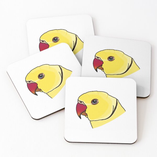 Item preview, yellow indian ringneck rose ringed parakeet parrot portrait designed and sold by Kelsea Taylor.