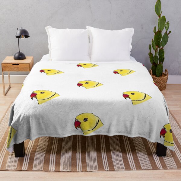 Item preview, yellow indian ringneck rose ringed parakeet parrot portrait designed and sold by Kelsea Taylor.