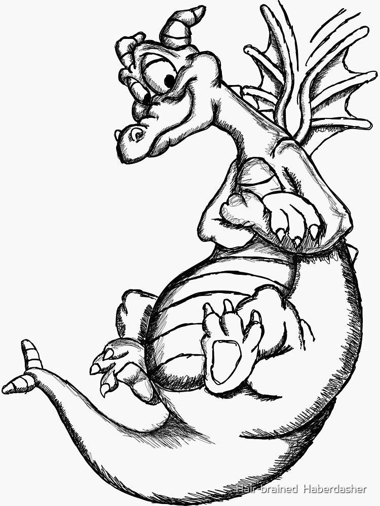 quot Figment Outline Sketch quot Sticker - Bg,f8f8f8 Flat,750x,075,f Pad,750x1000,f8f8f8