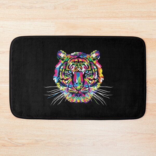 Item preview, Beautiful Art Multicolor Tiger Head On Black Background designed and sold by CreativeCranium.
