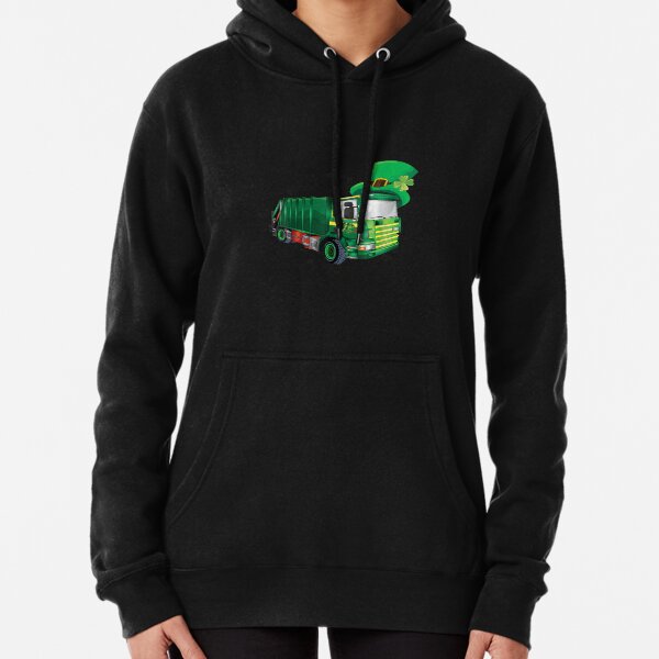 Toddler Pajama Shirt St Patricks Day Green Garbage Truck Boy Pullover Hoodie