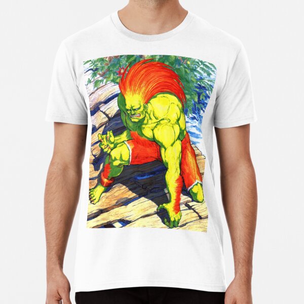 Blanka Musical Fighter Premium Unisex T-shirt vectorized 