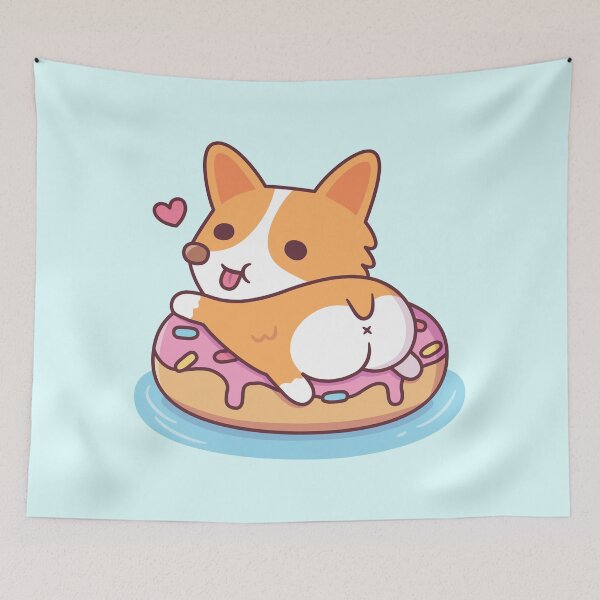 Item preview, Cute Corgi Showing Booty On Donut Pool Float designed and sold by rustydoodle.