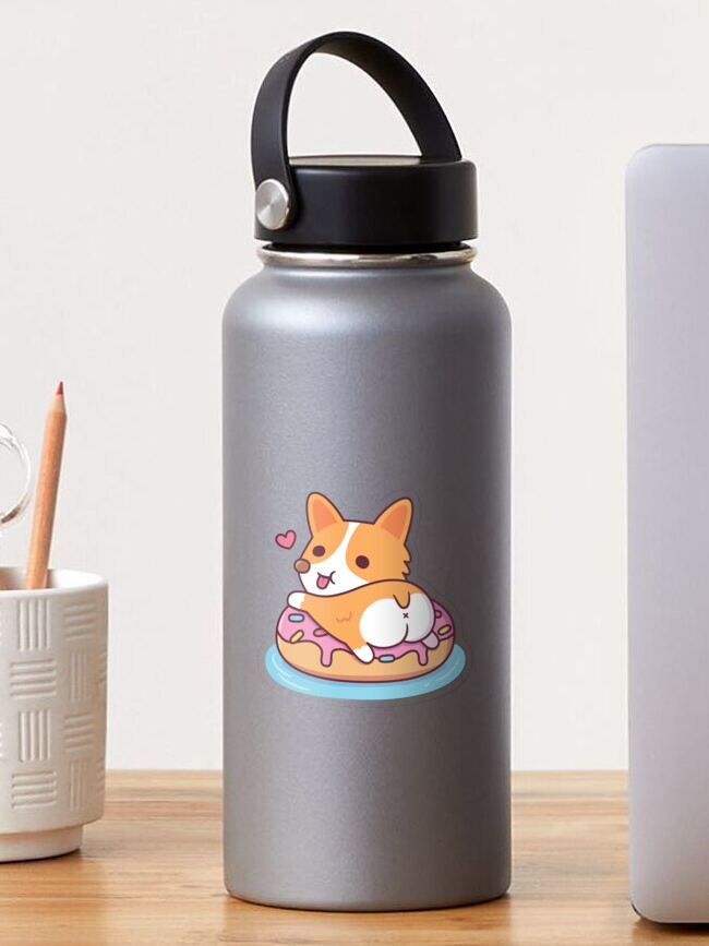 Cute Stuck Corgie Dog Butt Doughnut Sticker – Popwink