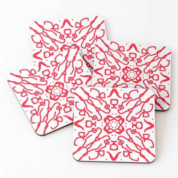Item preview, Red White Random Square Abstract Pattern designed and sold by jays-artworks.