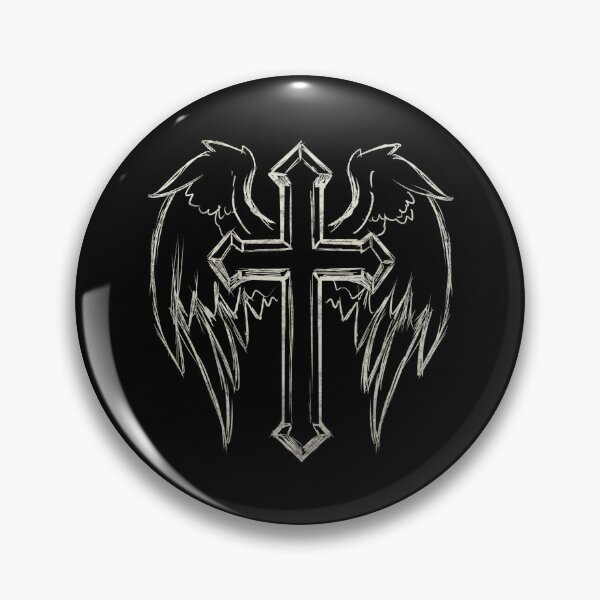 Item preview, Christian Gold Cross with Wings - Sketch designed and sold by Narrow-Path.