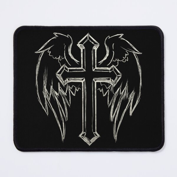 Item preview, Christian Gold Cross with Wings - Sketch designed and sold by Narrow-Path.