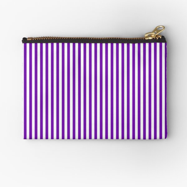 Purple and White Striped Slimming Dress Zipper Pouch