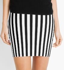 Slimming Black White Striped Mini Skirt Mini Skirt