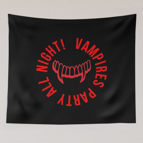 Item preview, Vampires party all night, Happy Halloween, cool inscription designed and sold by artdragongift 15.