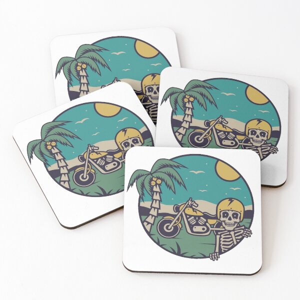 Item preview, Skeleton motorcyclist on the beach designed and sold by HussamDesigner.