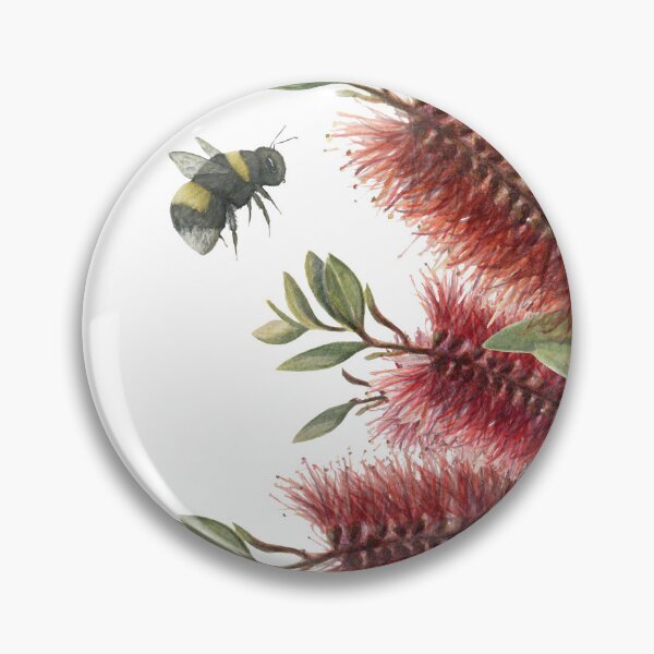 Item preview, Flowers and Bee floral Bumble Bee artwork. designed and sold by RachaelCurryArt.