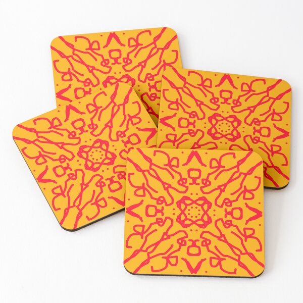 Item preview, Royal Red Gold Yellow Random Square Abstract Pattern designed and sold by jays-artworks.