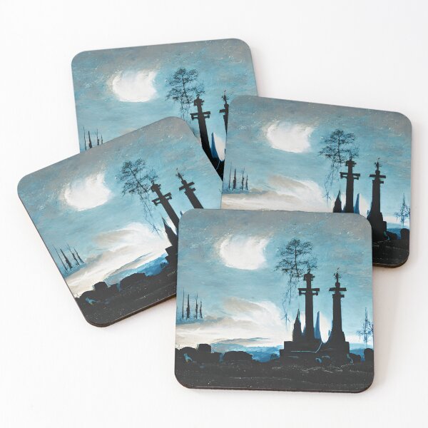 Item preview, Teal cemetary at night designed and sold by fizzribbit.