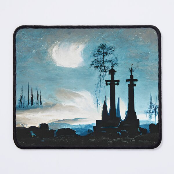Item preview, Teal cemetary at night designed and sold by fizzribbit.