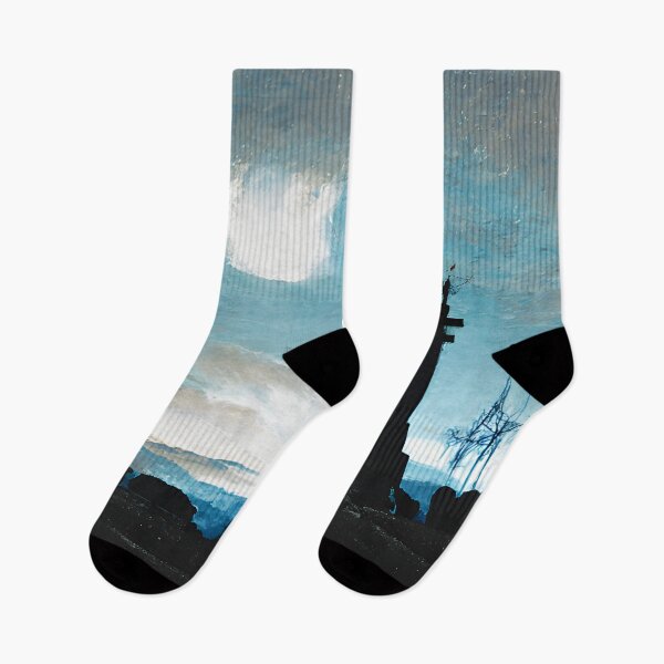 Item preview, Teal cemetary at night designed and sold by fizzribbit.
