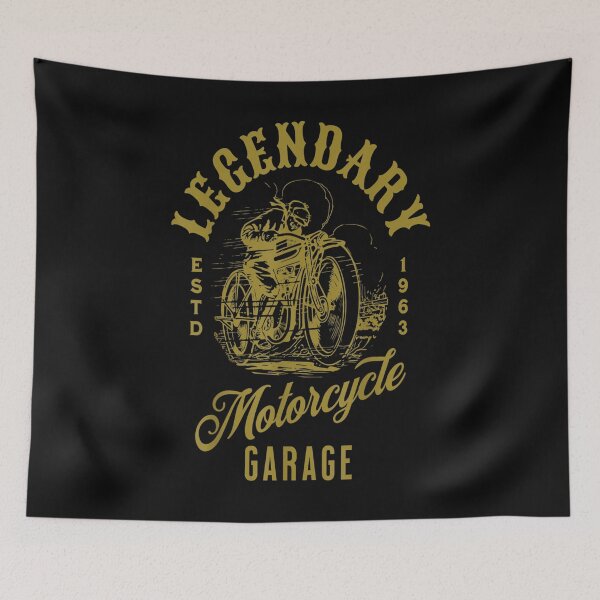 Item preview, Legendary Vintage Style Motorcycle Garage Biker Design designed and sold by Sarena84.