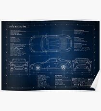 Subaru BRZ Blueprint Poster
