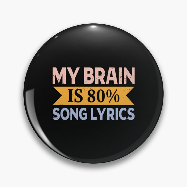 Item preview, Mon cerveau est 80 citations de paroles de chansons Funny Music Song Lyrics Lover designed and sold by BhairaviModi.