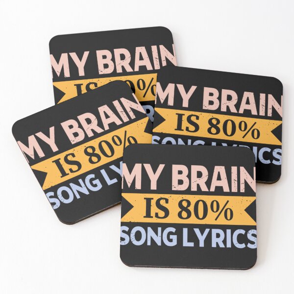 Item preview, Mon cerveau est 80 citations de paroles de chansons Funny Music Song Lyrics Lover designed and sold by BhairaviModi.