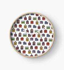 Barn Quilt Pattern white Clock