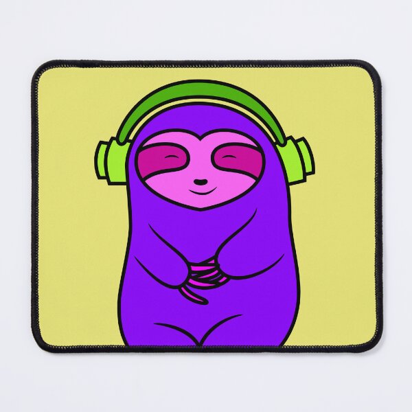 Item preview, Happy Purple Sloth Listening to Music designed and sold by SubtleSplit.