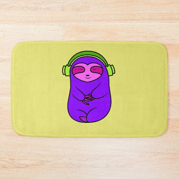 Item preview, Happy Purple Sloth Listening to Music designed and sold by SubtleSplit.
