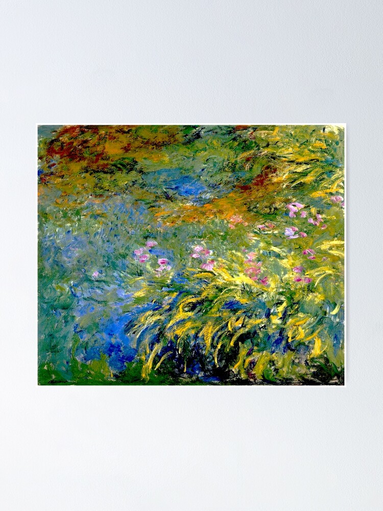 Irises by The Pond, Claude Monet Floral Inspired Poster for Sale by  Gascondi