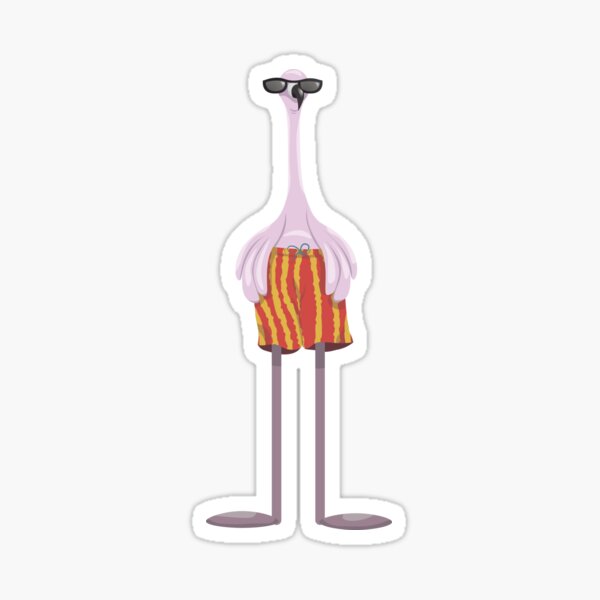 Item preview, Flamingo in swimming trunks and sunglasses in summer designed and sold by Art-of-Rory.