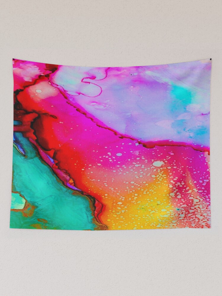 Colorful Tie Dye Water Color Paint Flow Rainbow Colors 60's Psychedelic  Inspired Pattern Abstract Painting Tapestry for Sale by gallerytees