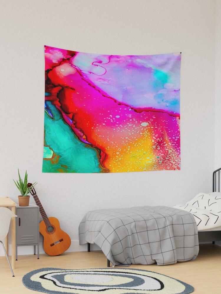 Colorful Tie Dye Water Color Paint Flow Rainbow Colors 60's Psychedelic  Inspired Pattern Abstract Painting Tapestry for Sale by gallerytees