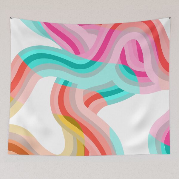 Item preview, Neon Pastel Rainbows Dance - abstract and colourful art designed and sold by Dominiquevari.