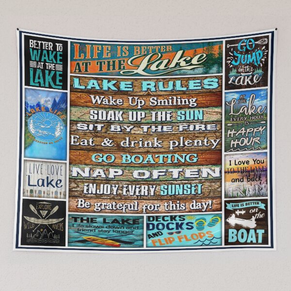 Item preview, Life Is Better At The Lake-At The Lake Every Hour Is Happy Hour designed and sold by AlbredaAE.
