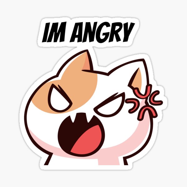 Small And Angry Cute Cat Design | Sticker