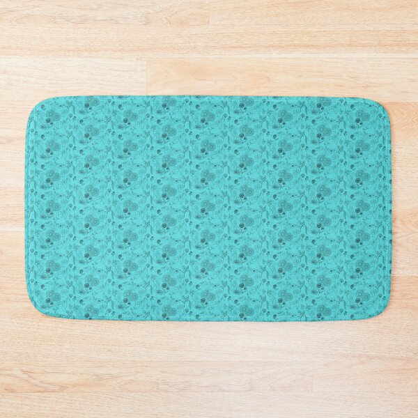 Tiffany Blue Garden Bath Mat