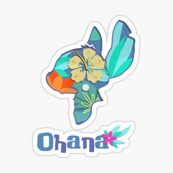 Vista previa del artículo con la obra «Ohana - Stitch Silhouette 2», diseñado y vendido por Retrogecko.