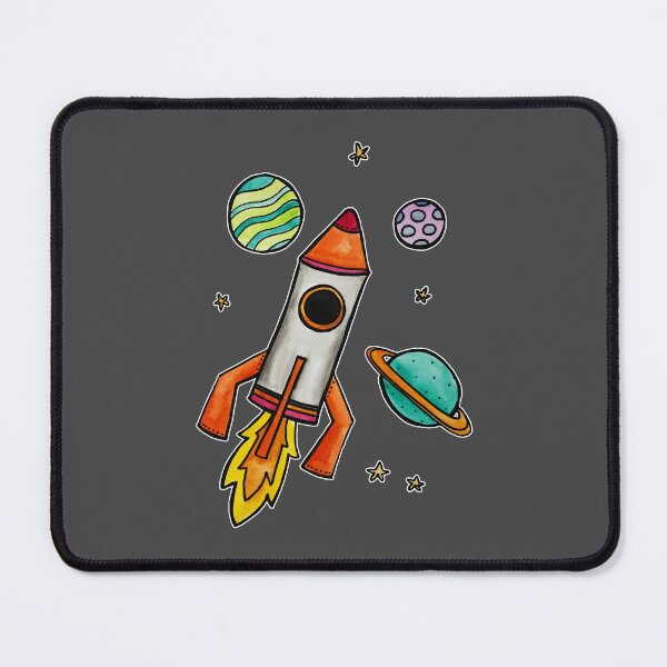 Item preview, Watercolor Rocket Ship designed and sold by kmstudio.